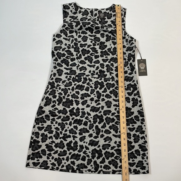 Vince Camuto Dress Leopard Print 8 NWT Gray Black Knit - Picture 5 of 10